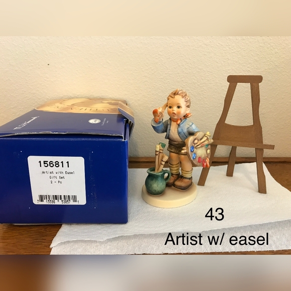 Vintage goebel Hummel artist with easel 2 piece set 304 1955 rare - Picture 1 of 17